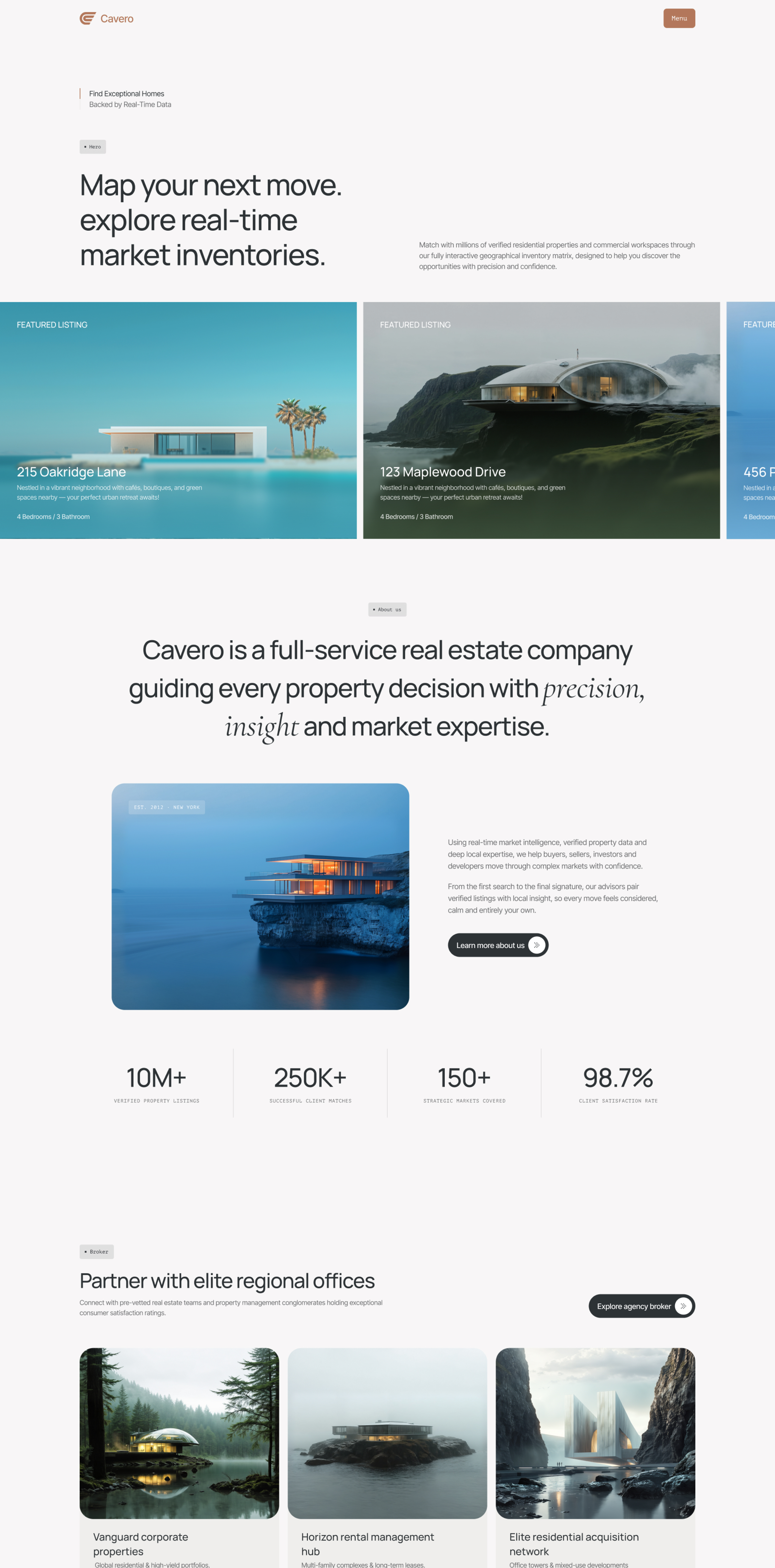 Cavero – Real Estate Agency Framer Template