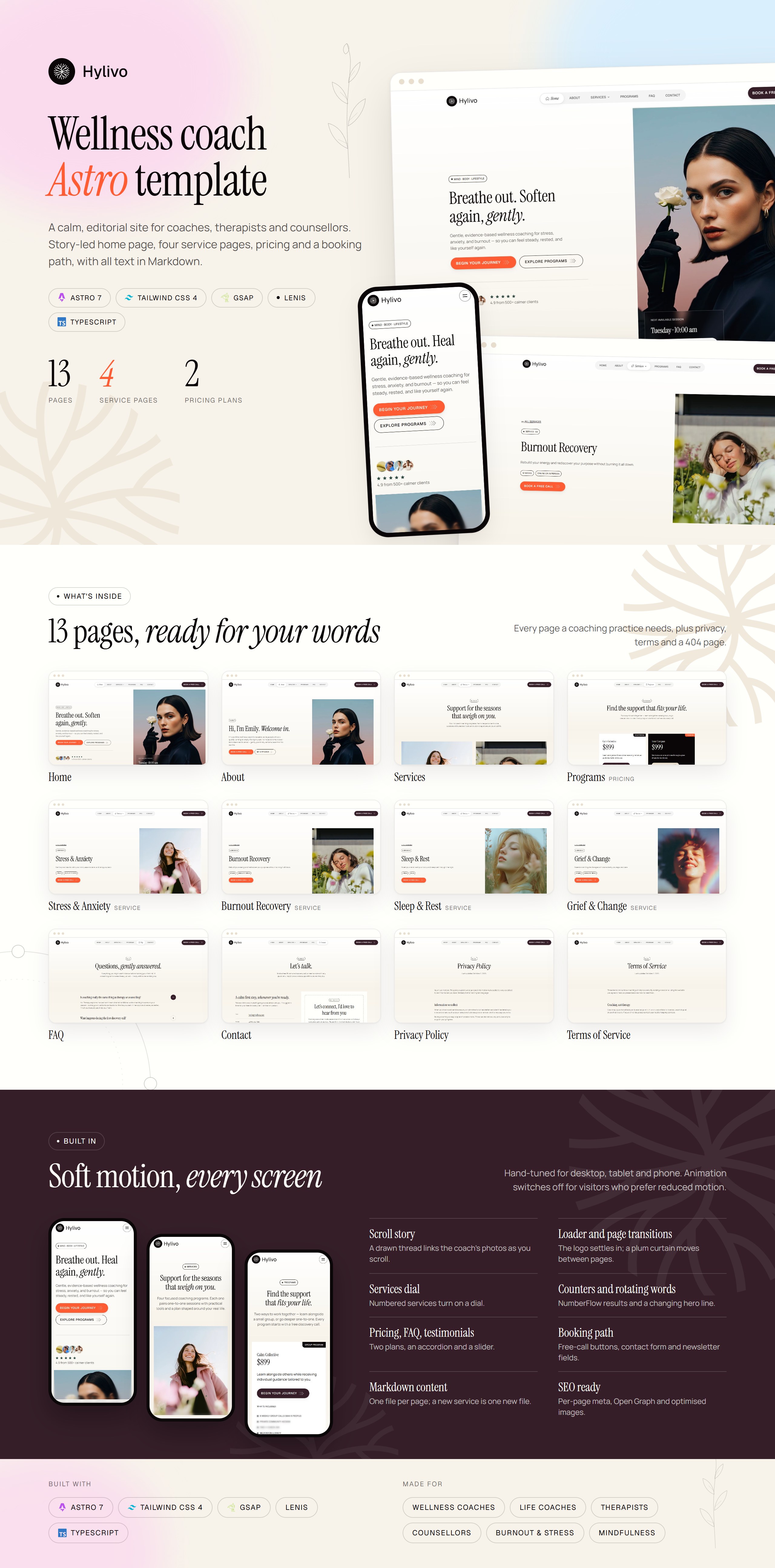Hylivo — Wellness Coach Astro Template